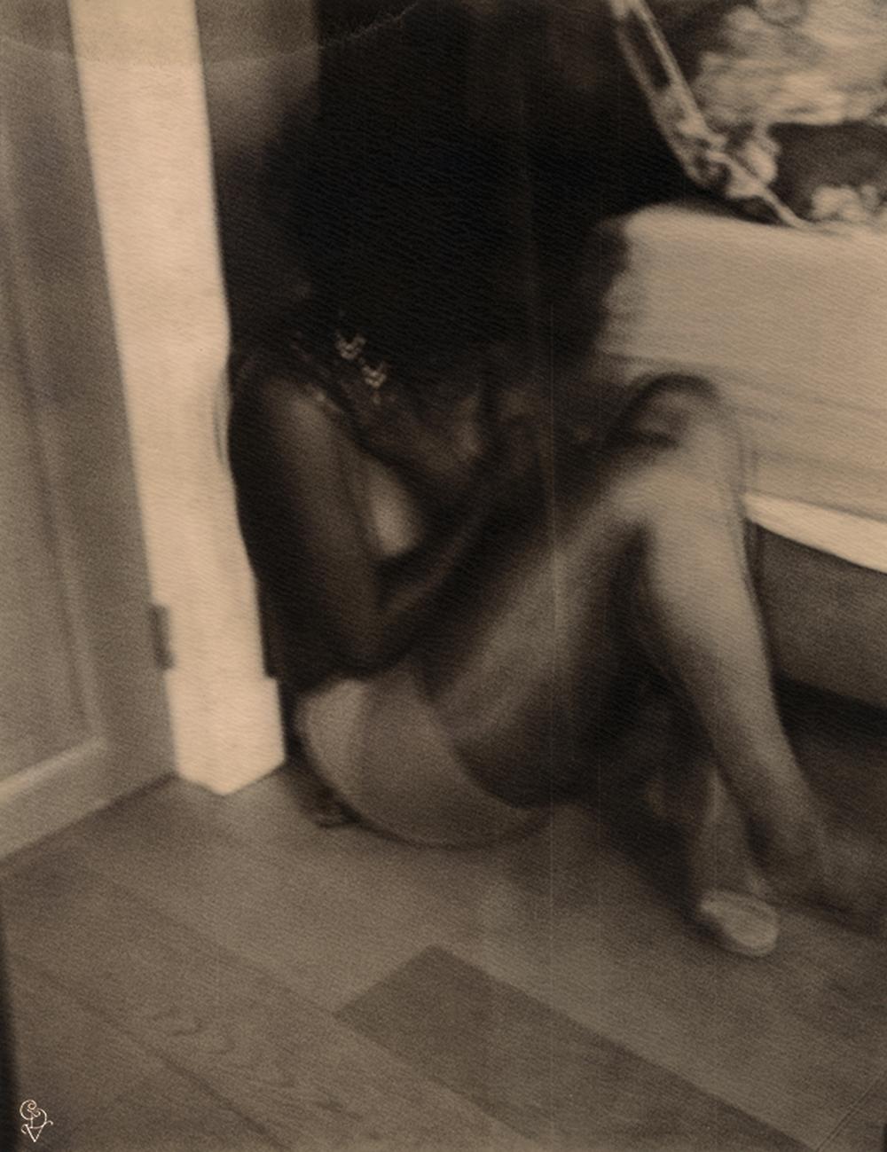 Carmen de Vos Nude Photograph - SCENES #12G1 (His good Right) - Polaroid, Contemporary, Women, Color, 21st