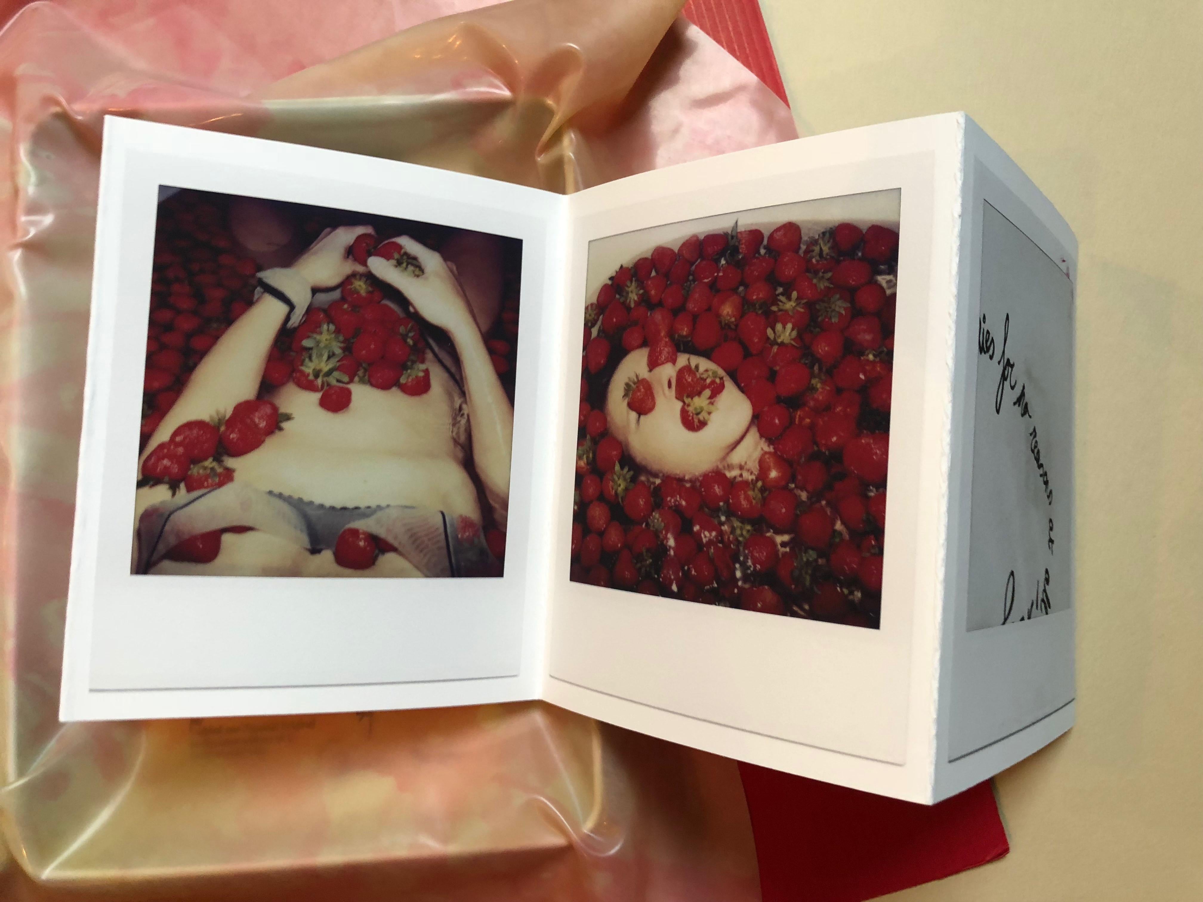 Strawberry Leporello
In this box scented with wild Strawberry flavour 
I hand folded my Strawberry story into an exclusive leporello

Digital color print based on a series of original Polaroids
15x156cm, 2006, Edition 3/3
on beautiful PHOTO RAG