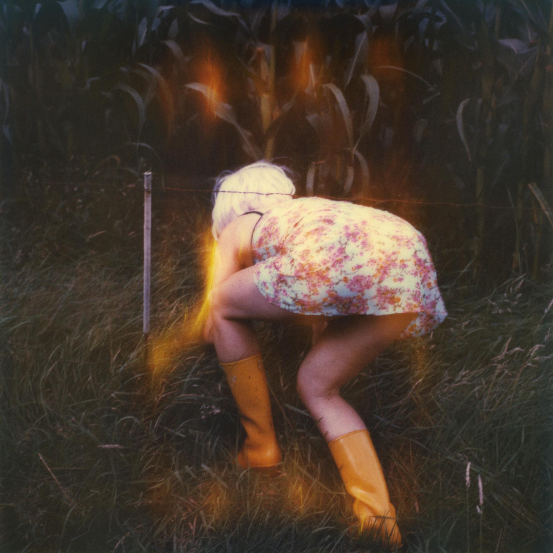 The Cornfield - Scene One - Polaroid, Contemporary, Nude, Landscape - Photograph by Carmen de Vos