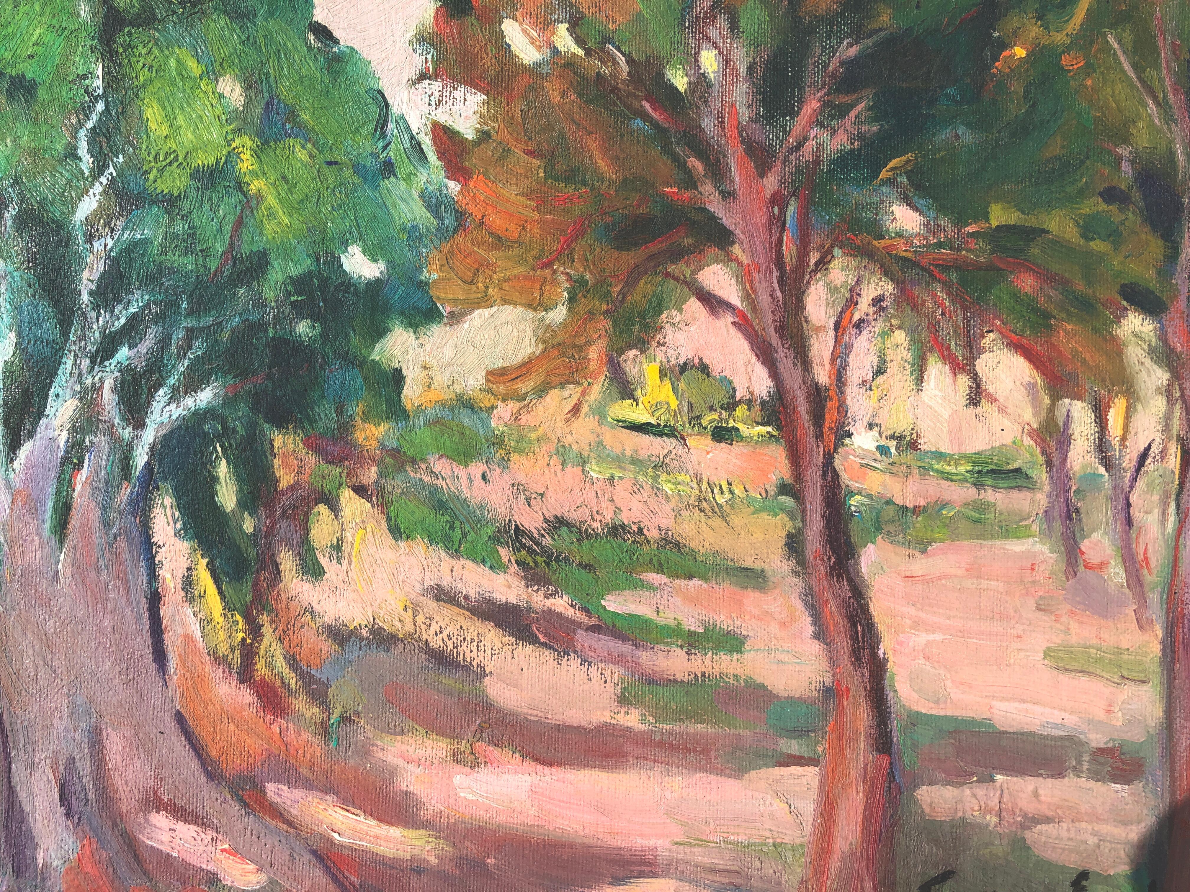 Spanish landscape oil on canvas painting - Brown Landscape Painting by Carmen Espel