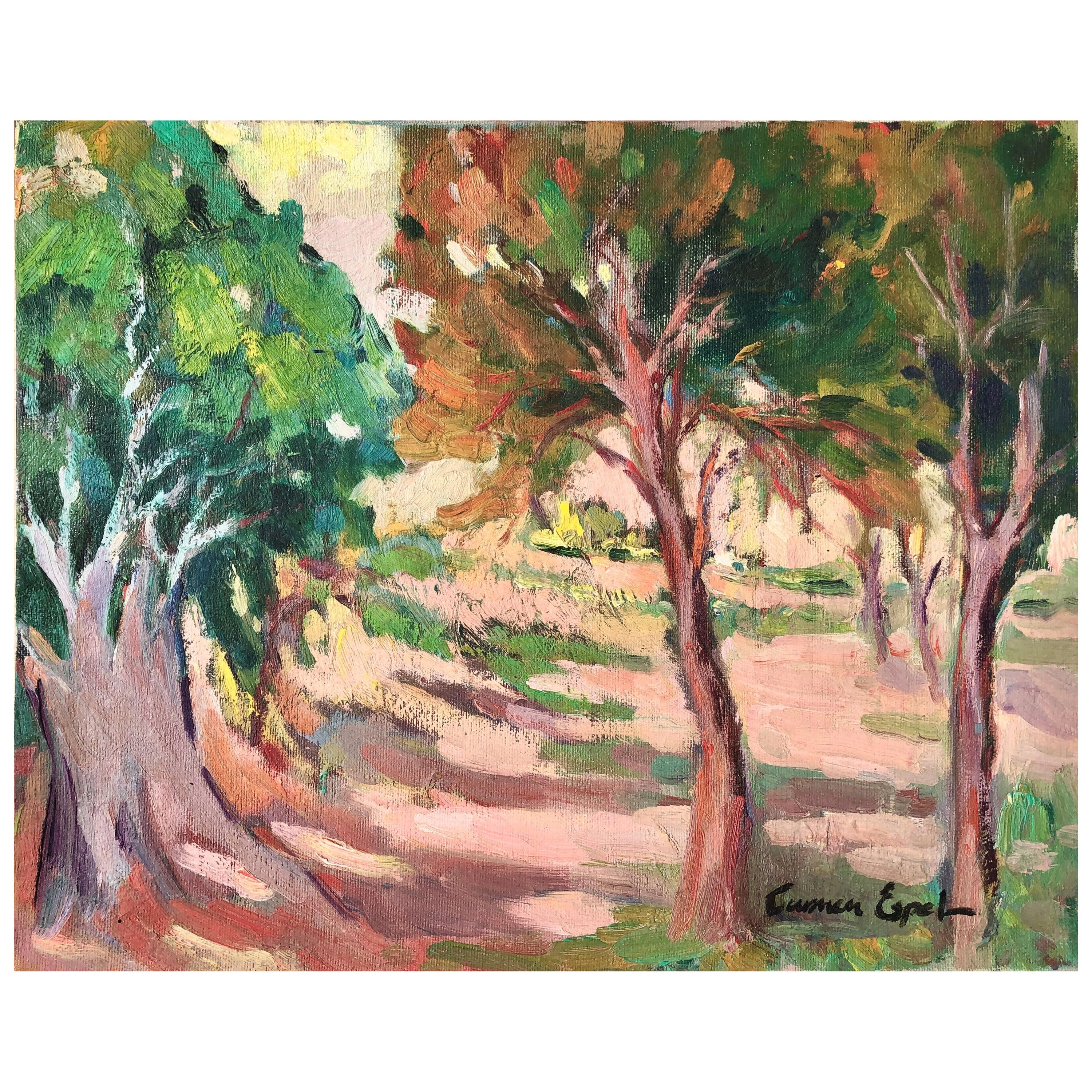 Carmen Espel Landscape Painting - Spanish landscape oil on canvas painting