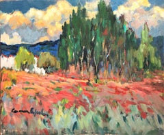 Spanish landscape oil on canvas painting