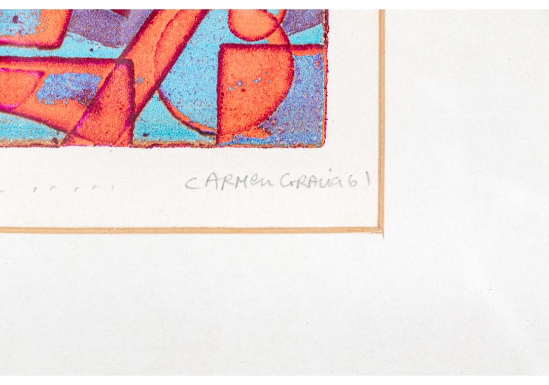 Carmen Gracia (Argentina geb. 1935) Par La Mer Et Par Le Ciel Signiert Ltd. Ed Print (Glas) im Angebot
