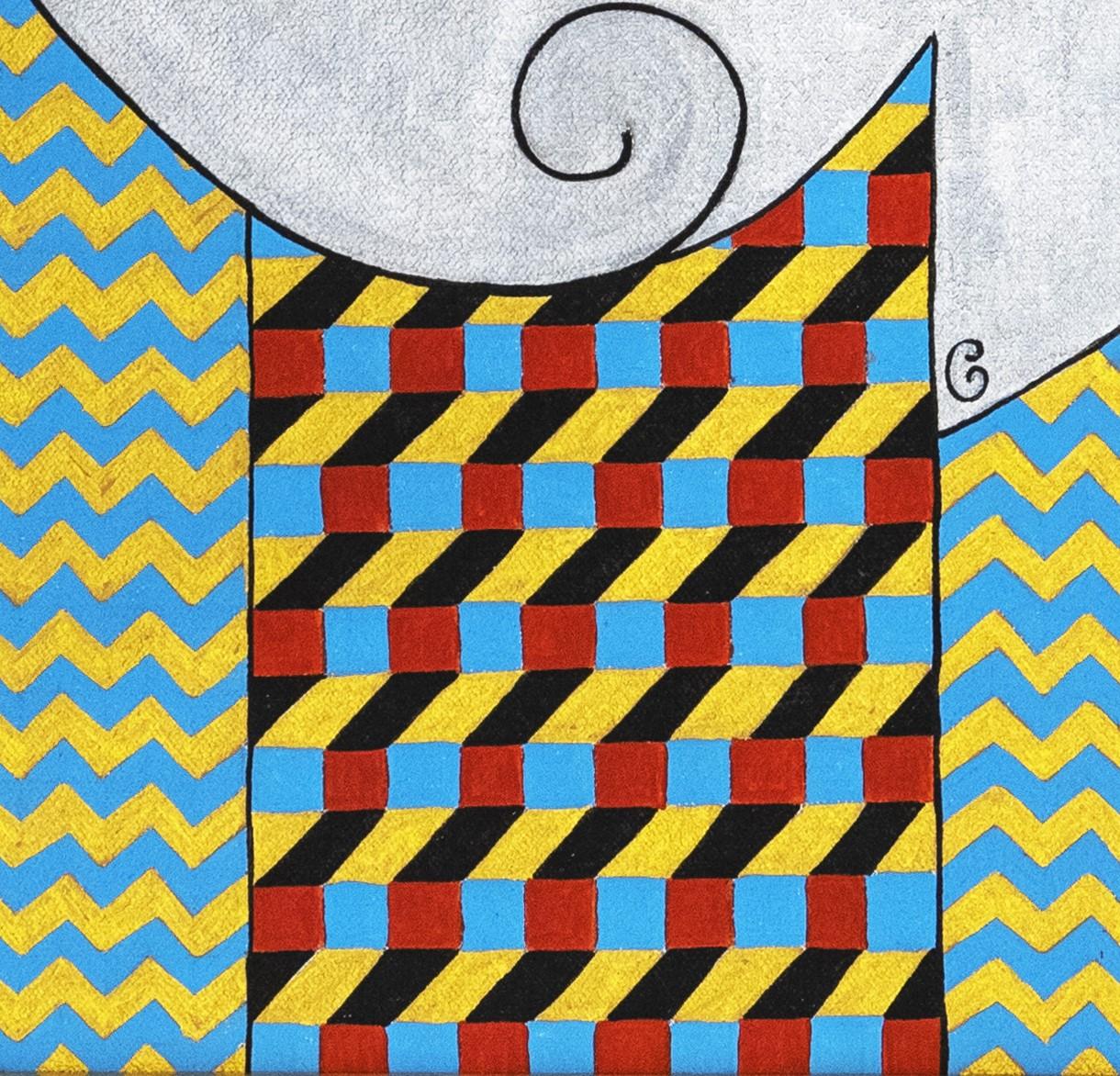 This unique painting begins with her new ZIGZAG series in which we can see her surrealist airs shared with her colleague and ex-husband Pedro Friedeberg, like all the works of art by the fascinating artist Carmen Gutiérrez; made of acrylics, oils,