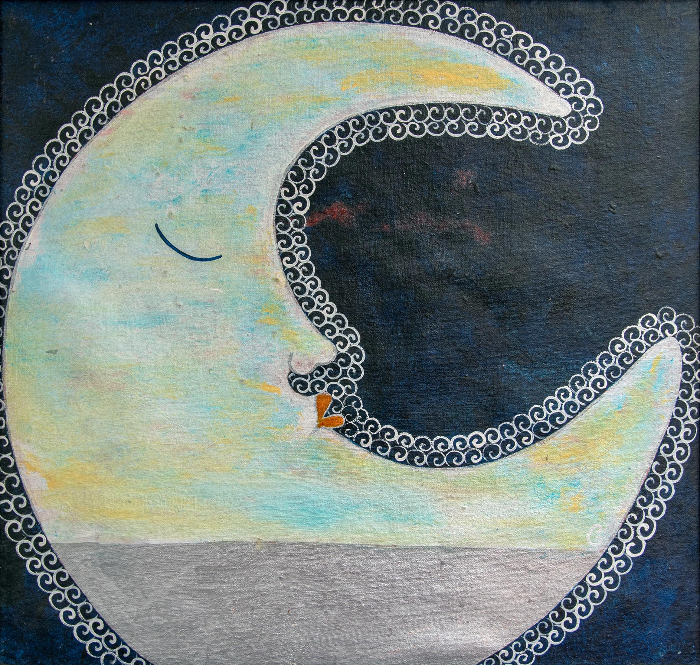 Luna al Atardecer - Painting by Carmen Gutierrez