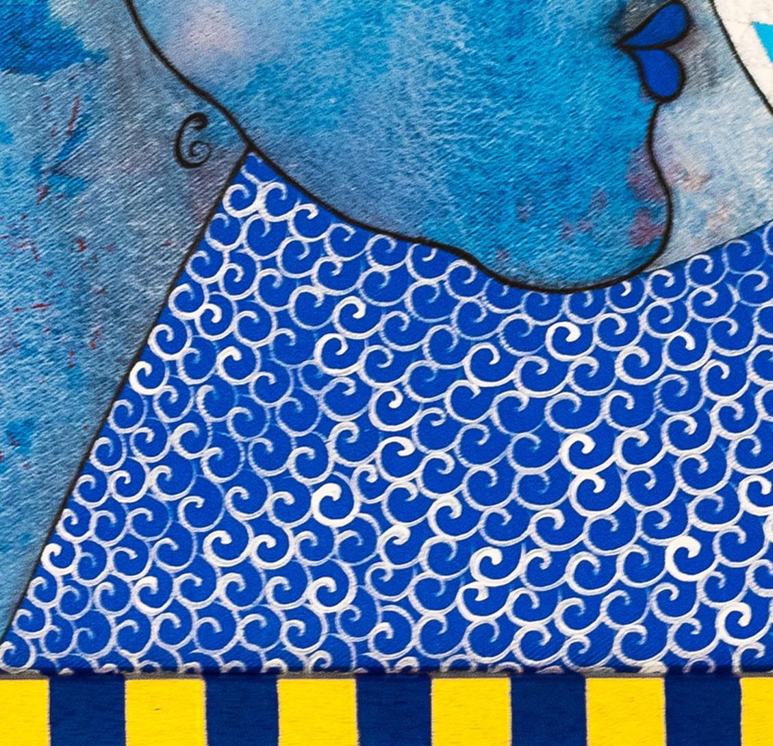 NAVEGACIÓN V / SCHIFFFAHRT V (Blau), Abstract Painting, von Carmen Gutierrez