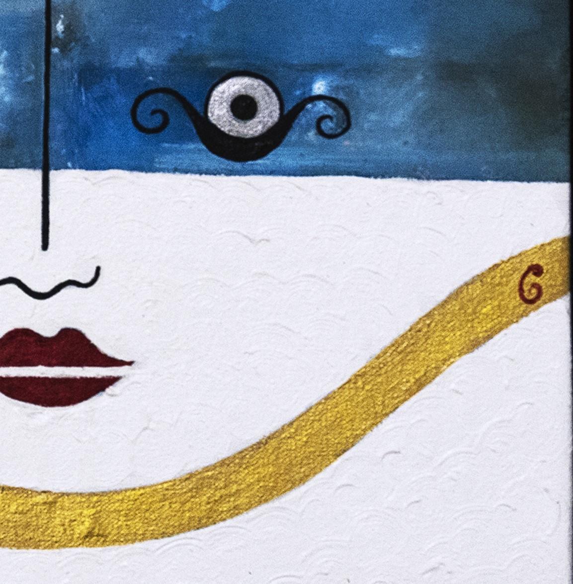 ONDA SOLAR VIVA / ONDA SOLAR VIVA - Figurative Painting Beige de Carmen Gutierrez