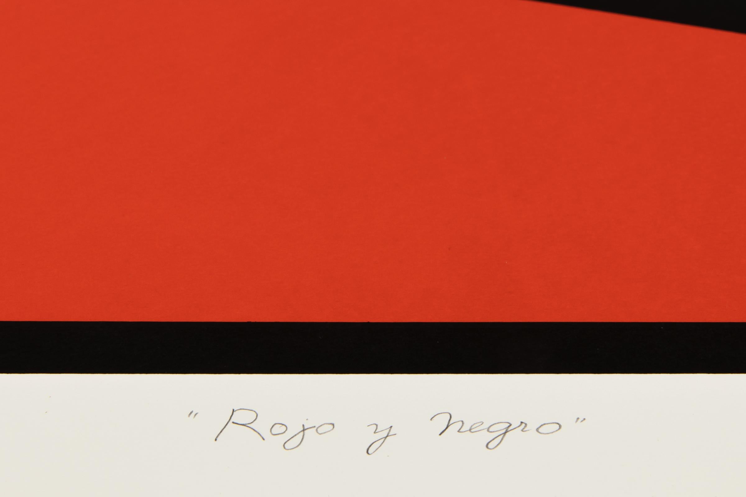 Carmen Herrera, Rojo y Negro - Abstract Art, Minimalism, Hard-Edge, Signed Print For Sale 2