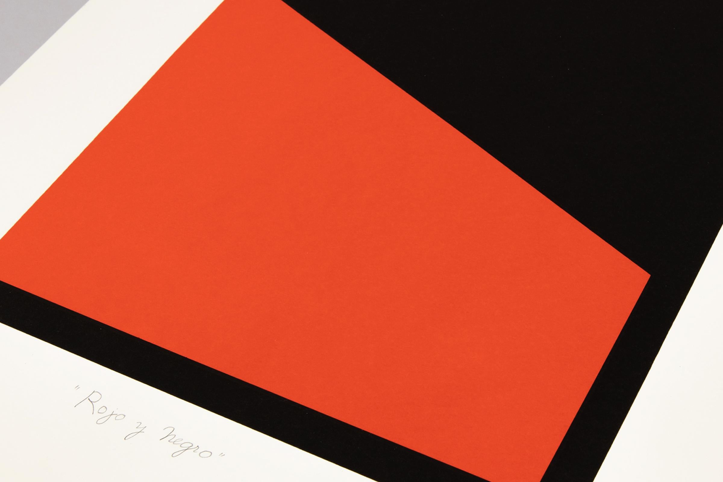 Carmen Herrera, Rojo y Negro - Arte Abstracto, Minimalismo, Borde Duro, Impresión Firmada en venta 5