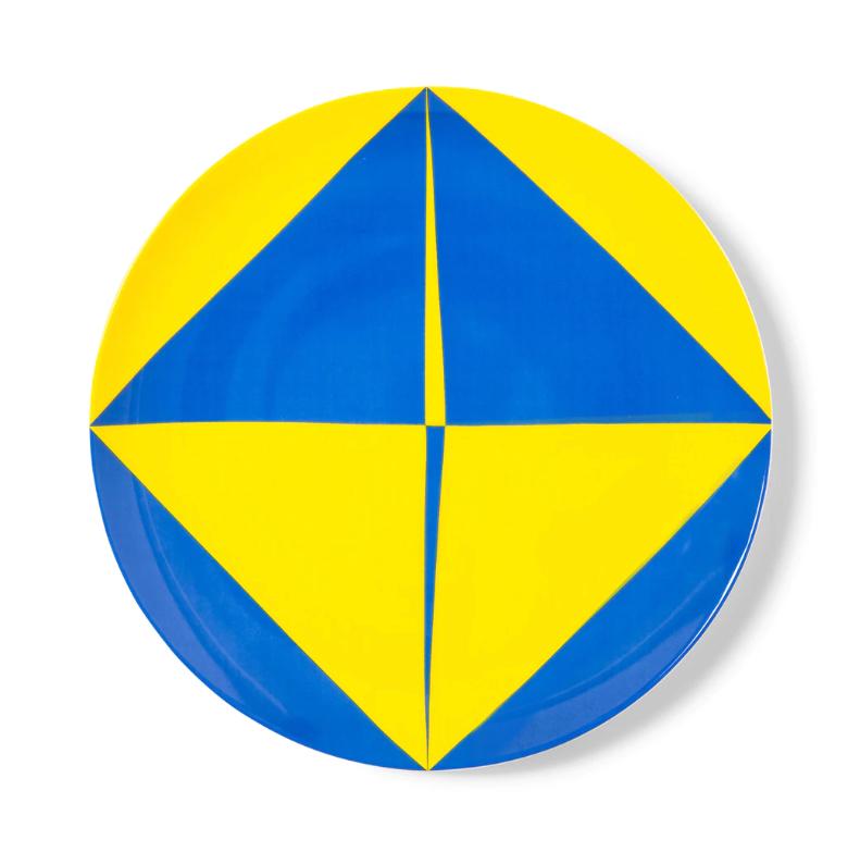 Carmen Herrera - Rondo (bleu et jaune) - Art contemporain, Plaque d'artiste