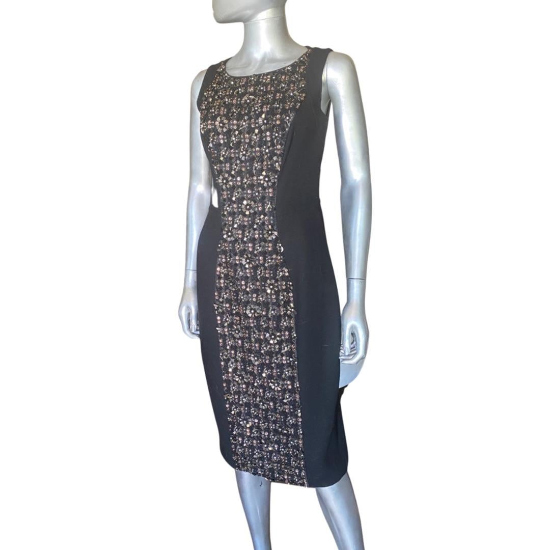 Carmen Marc Valvo Couture Black Sleeveless Chemise Beaded Work of Art Size 4 For Sale 4