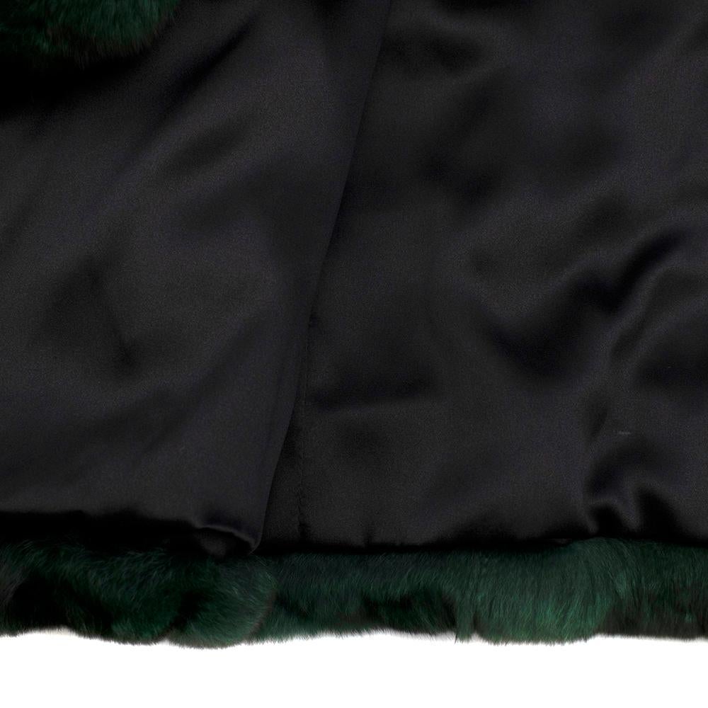 Carmen Marc Valvo Couture Emerald Green Chinchilla Fur Jacket 2