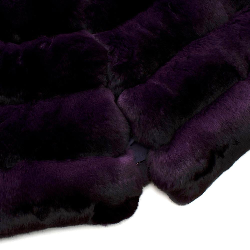 Carmen Marc Valvo Couture Purple Chinchilla Fur Jacket  - Size Estimated S In New Condition In London, GB