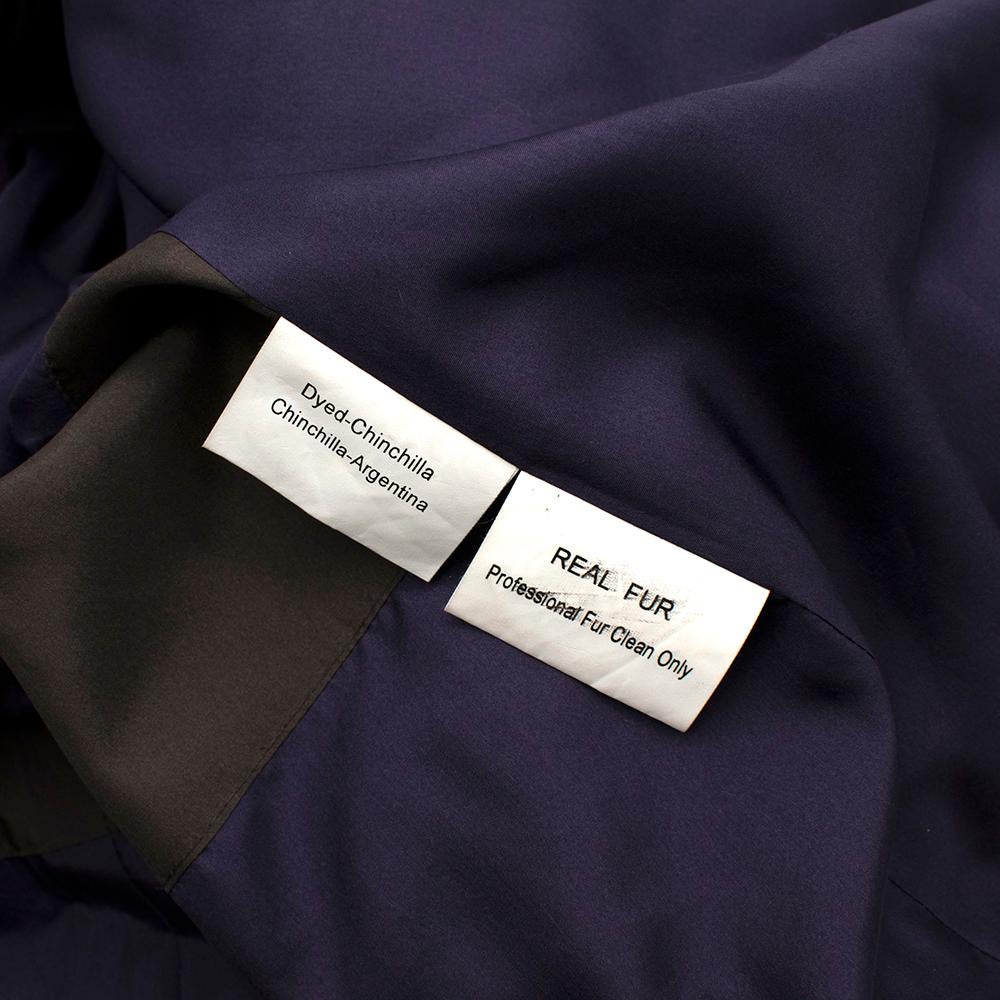 Women's or Men's Carmen Marc Valvo Couture Purple Chinchilla Fur Jacket  - Size Estimated S
