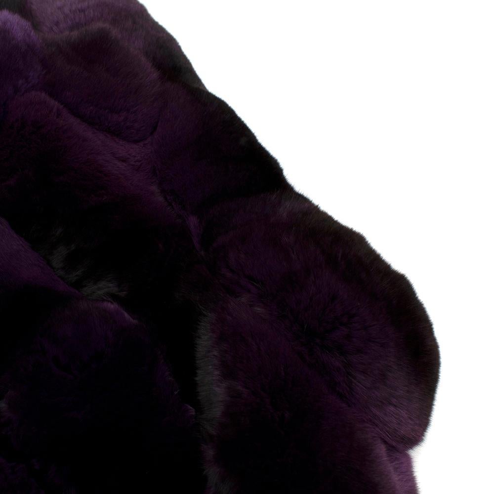 Carmen Marc Valvo Couture Purple Chinchilla Fur Jacket  - Size Estimated S 1