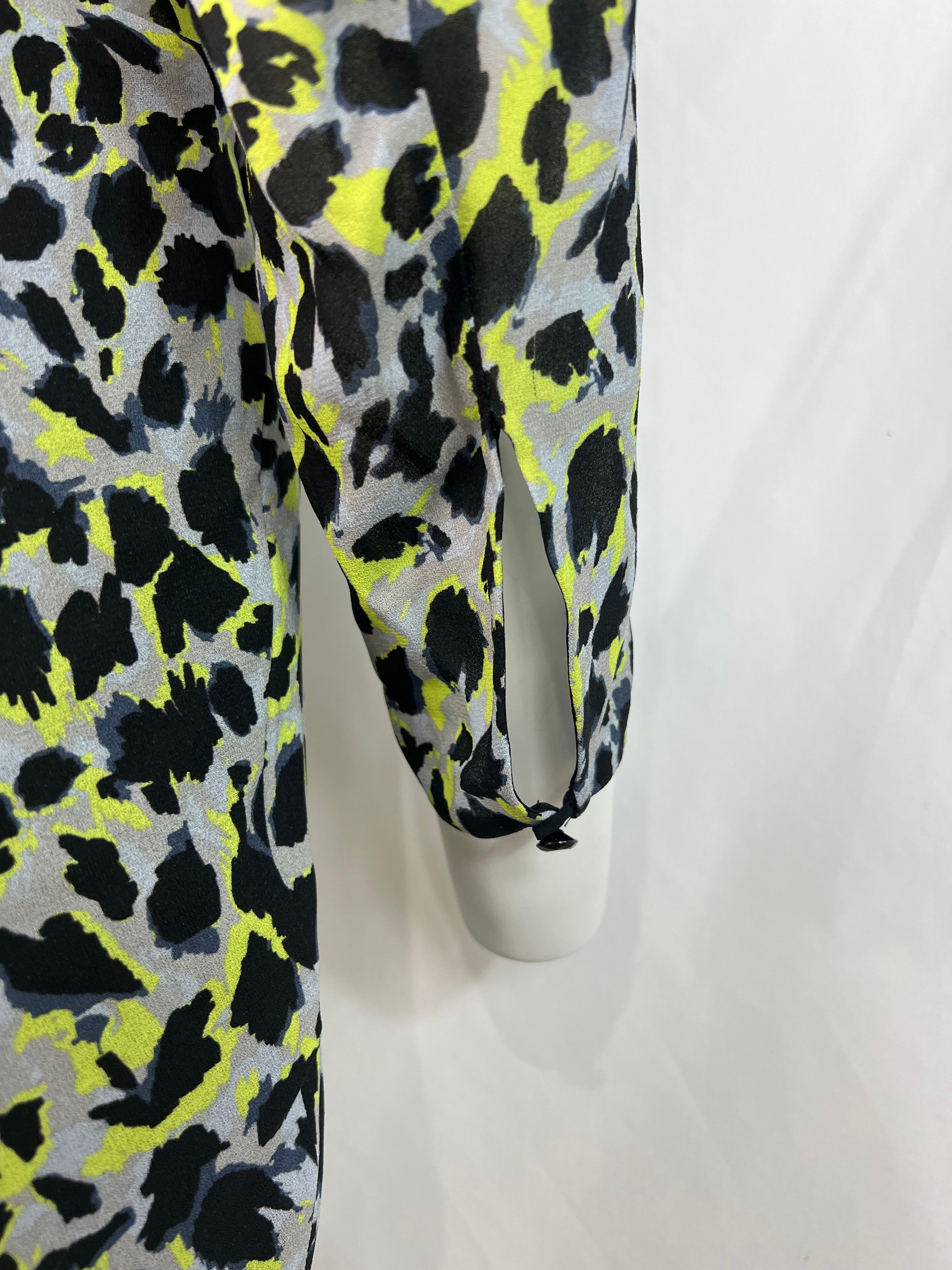 Women's Carmen March Multicolor Leopard Mini Dress, Size 42 For Sale