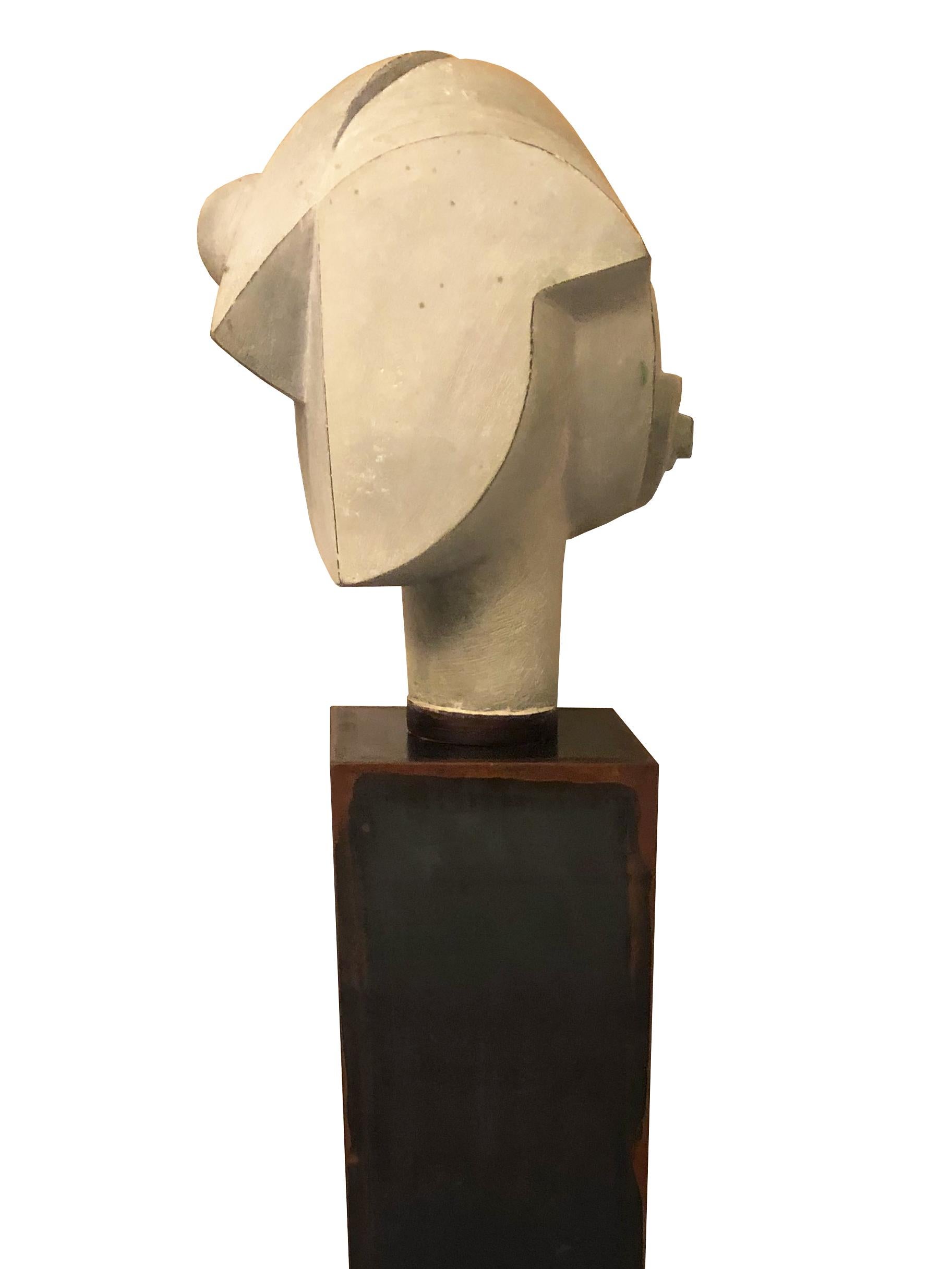Modern Carmen Otero Cast Bronze with White Patina Sculpture from the Viento Series