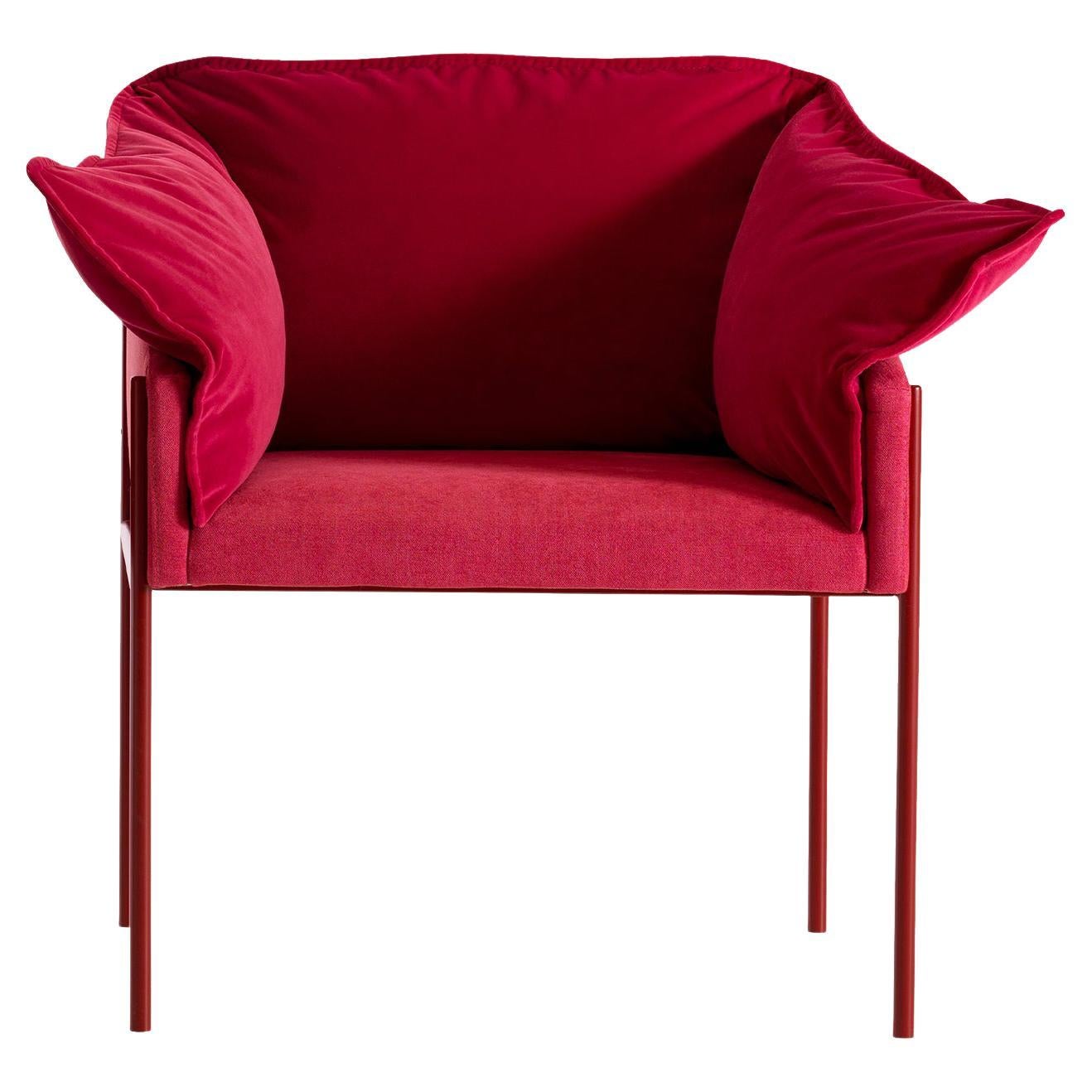 Carmen Red Armchair by Angeletti Ruzza For Sale