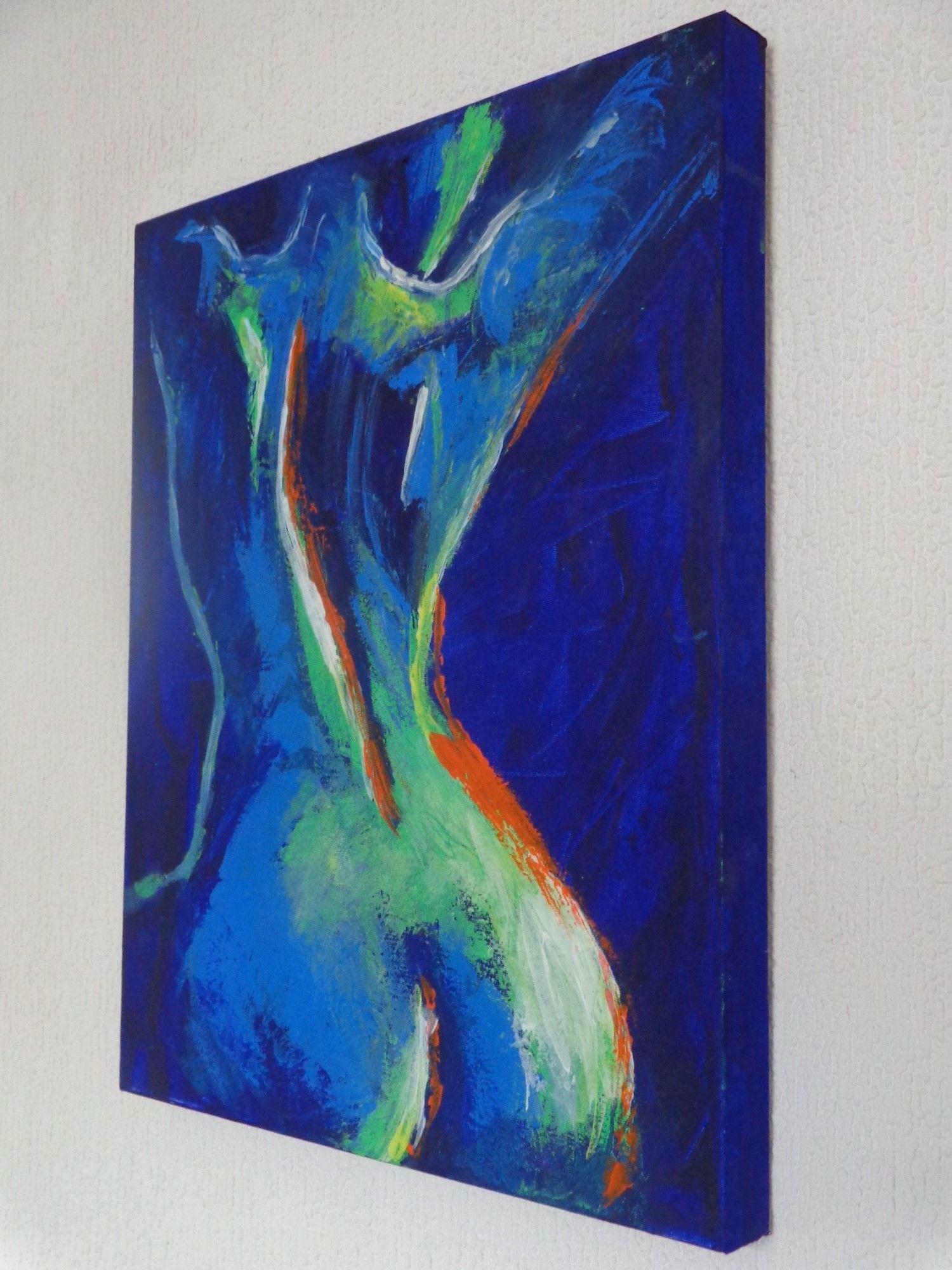 Midnight Lady A - Female Nude, Mixed Media on Canvas - Contemporary Mixed Media Art by Carmen Tyrrell