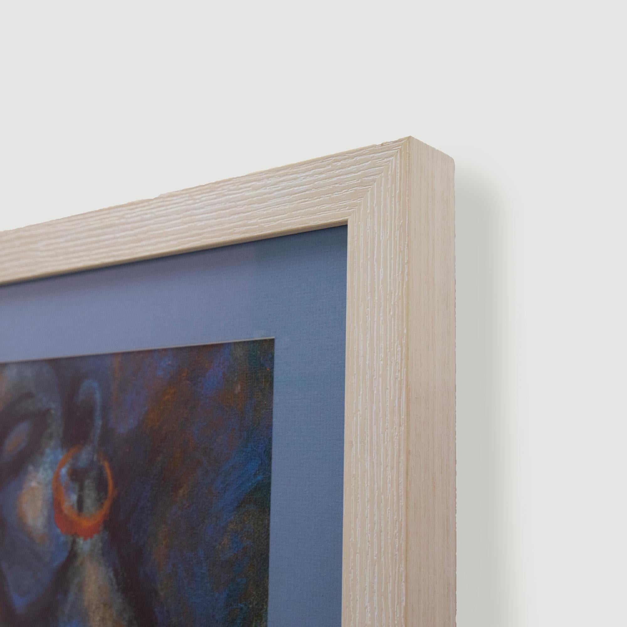 Carmen Tyrrell - Framed Contemporary Acrylic, Blue Nude For Sale 4