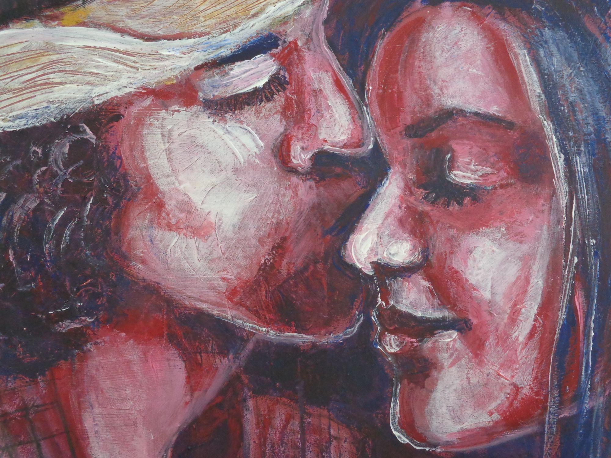 Lovers - Amore, Painting, Acrylic on Canvas For Sale 1