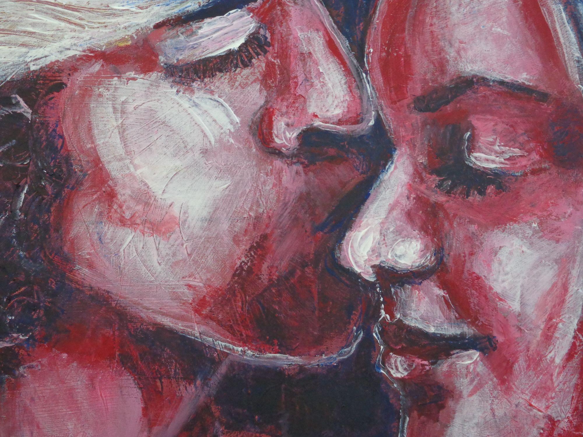 Lovers - Amore, Painting, Acrylic on Canvas For Sale 3