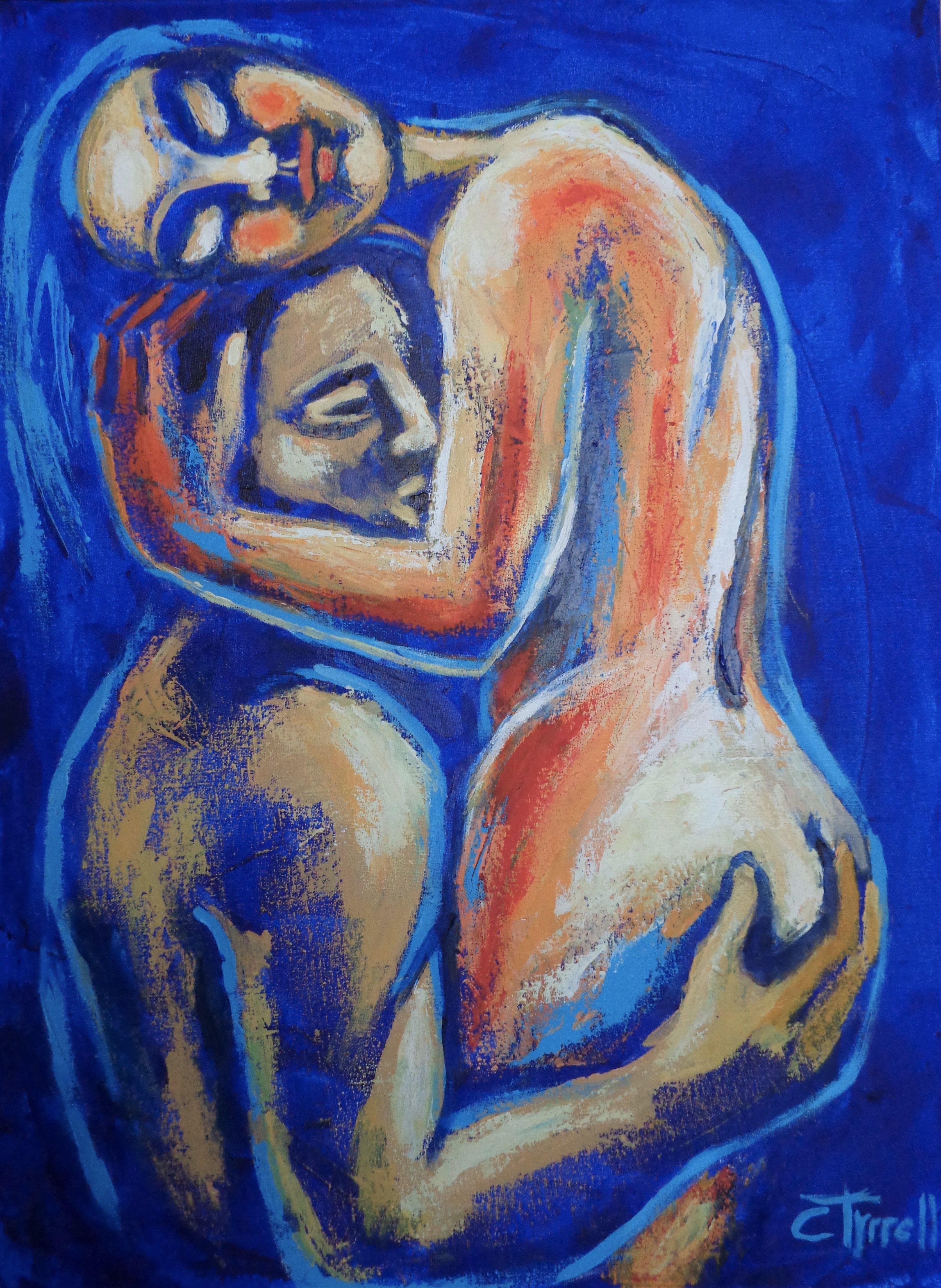 lovers embrace painting