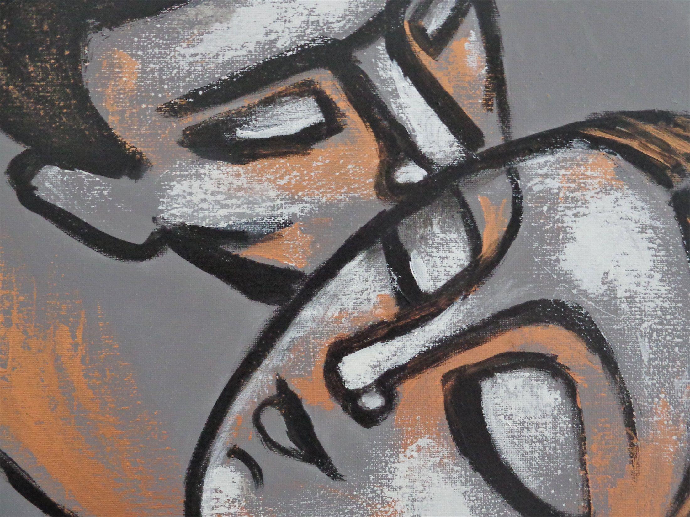 Amantes - El retrato del amor 3, Pintura, Acrílico sobre lienzo - Painting Contemporáneo de Carmen Tyrrell