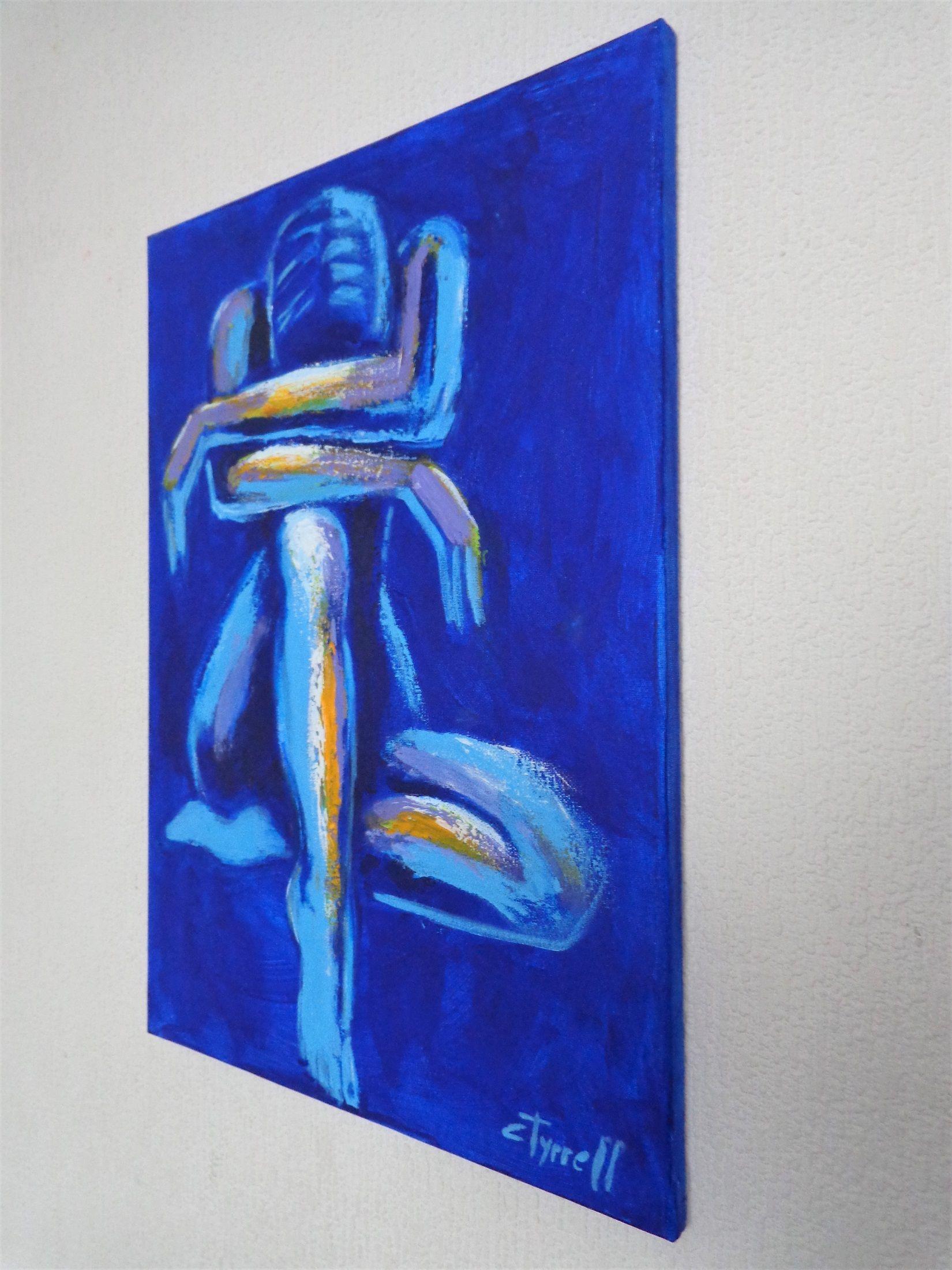 Peinture « Blue Mood 7 », acrylique sur toile - Contemporain Painting par Carmen  Tyrrell
