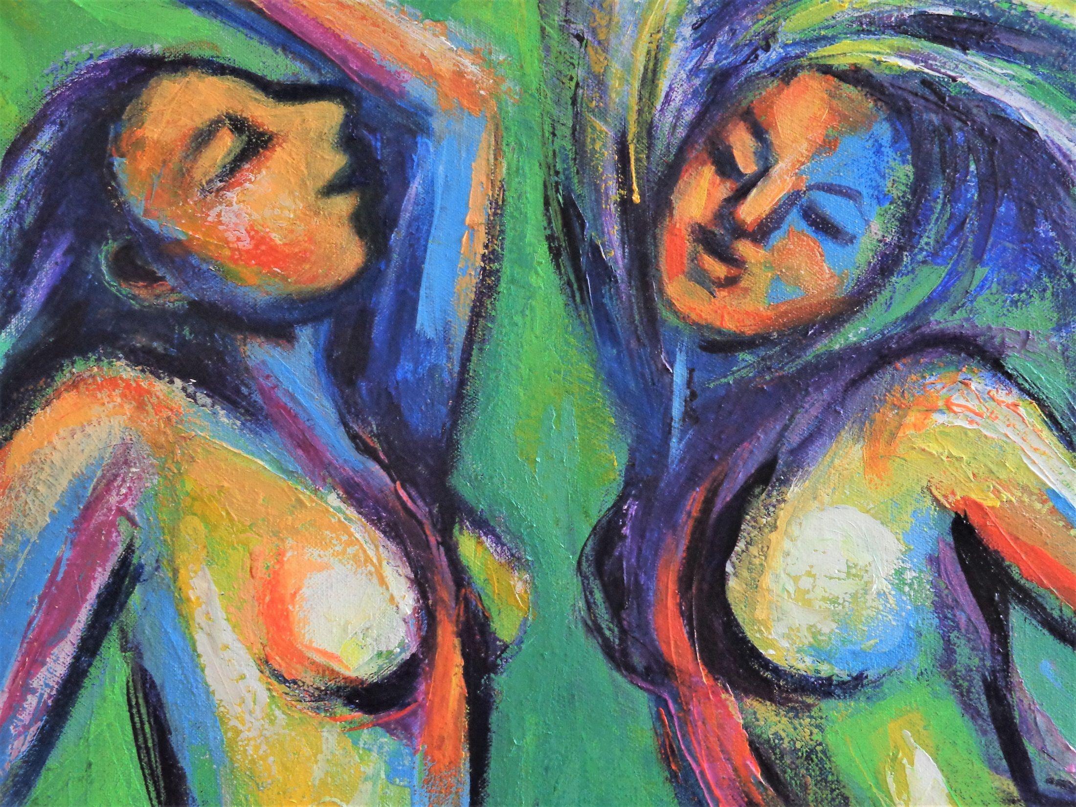 Dance, Colours and Nature 1, Painting, Acrylic on Canvas For Sale 1