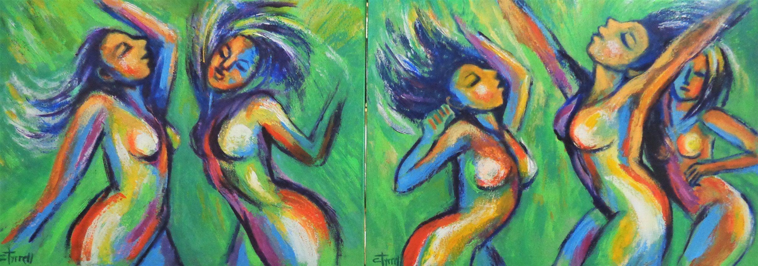 Dance, Colours and Nature 1, Painting, Acrylic on Canvas For Sale 2
