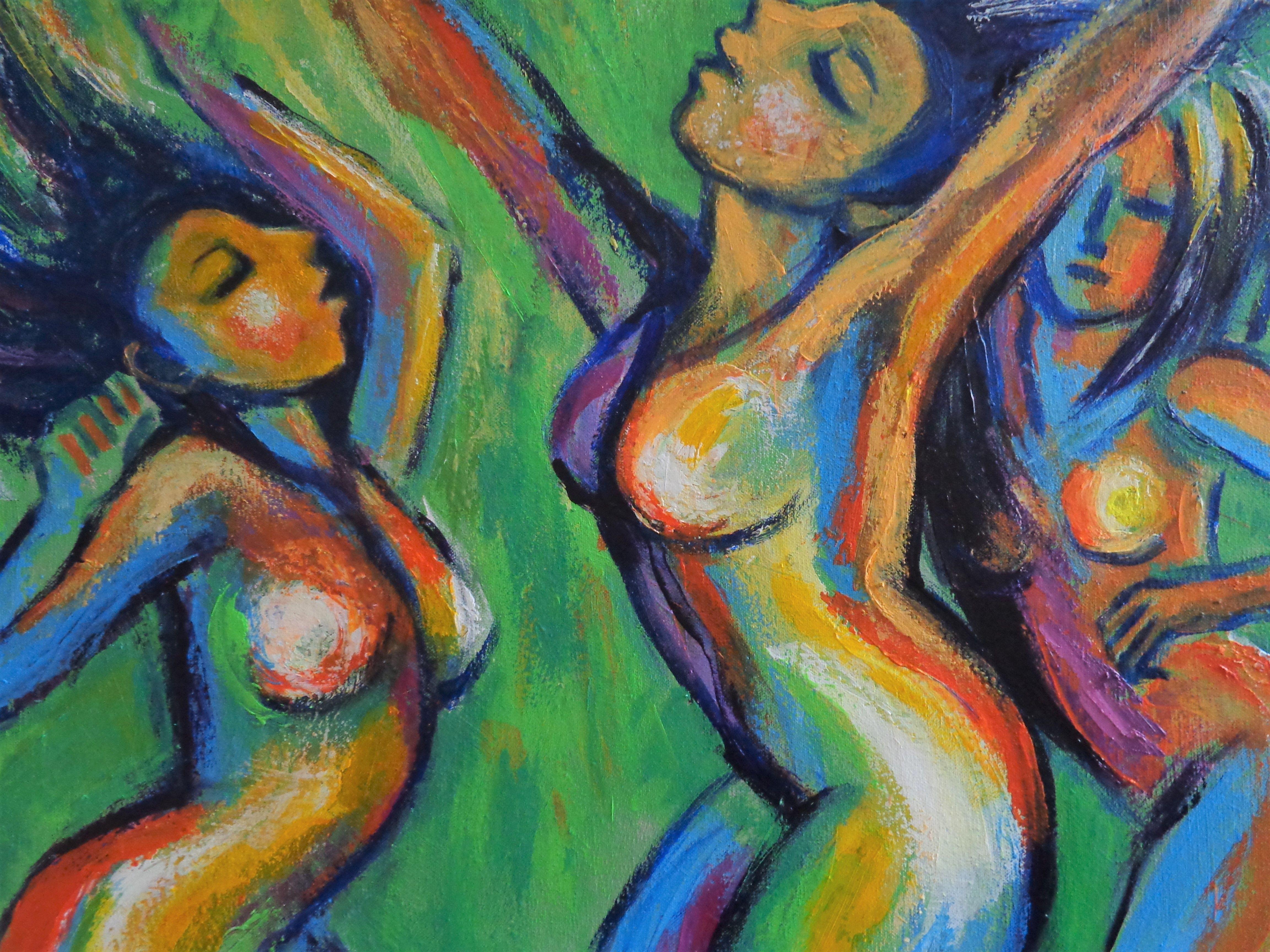 Dance, Colours and Nature 2, Painting, Acrylic on Canvas For Sale 1