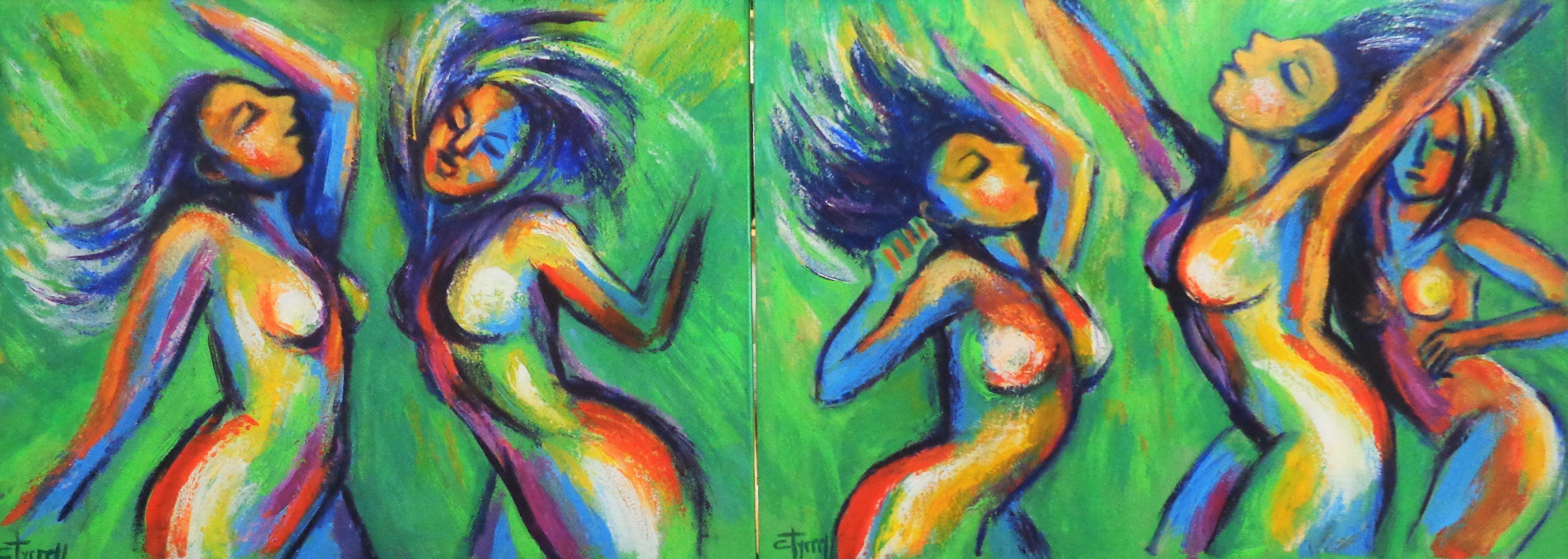 Dance, Colours and Nature 2, Painting, Acrylic on Canvas For Sale 2