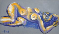 Erotic Female Nude 3, Painting, Acrylic on Paper