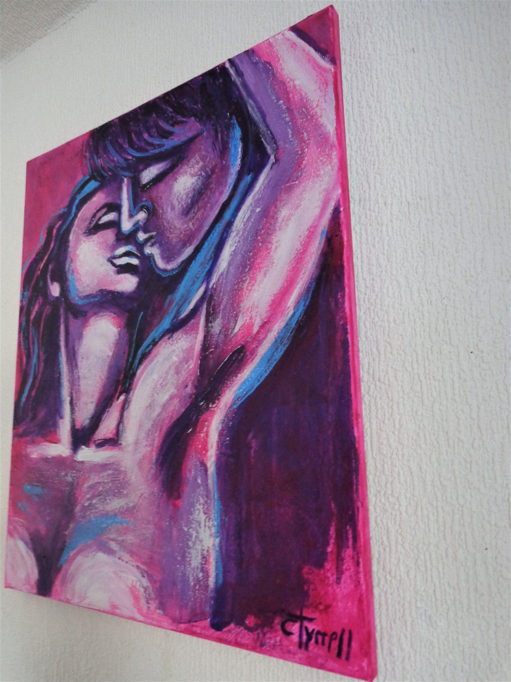 Lovers At Sunset 3, Painting, Acrylic on Canvas For Sale 2