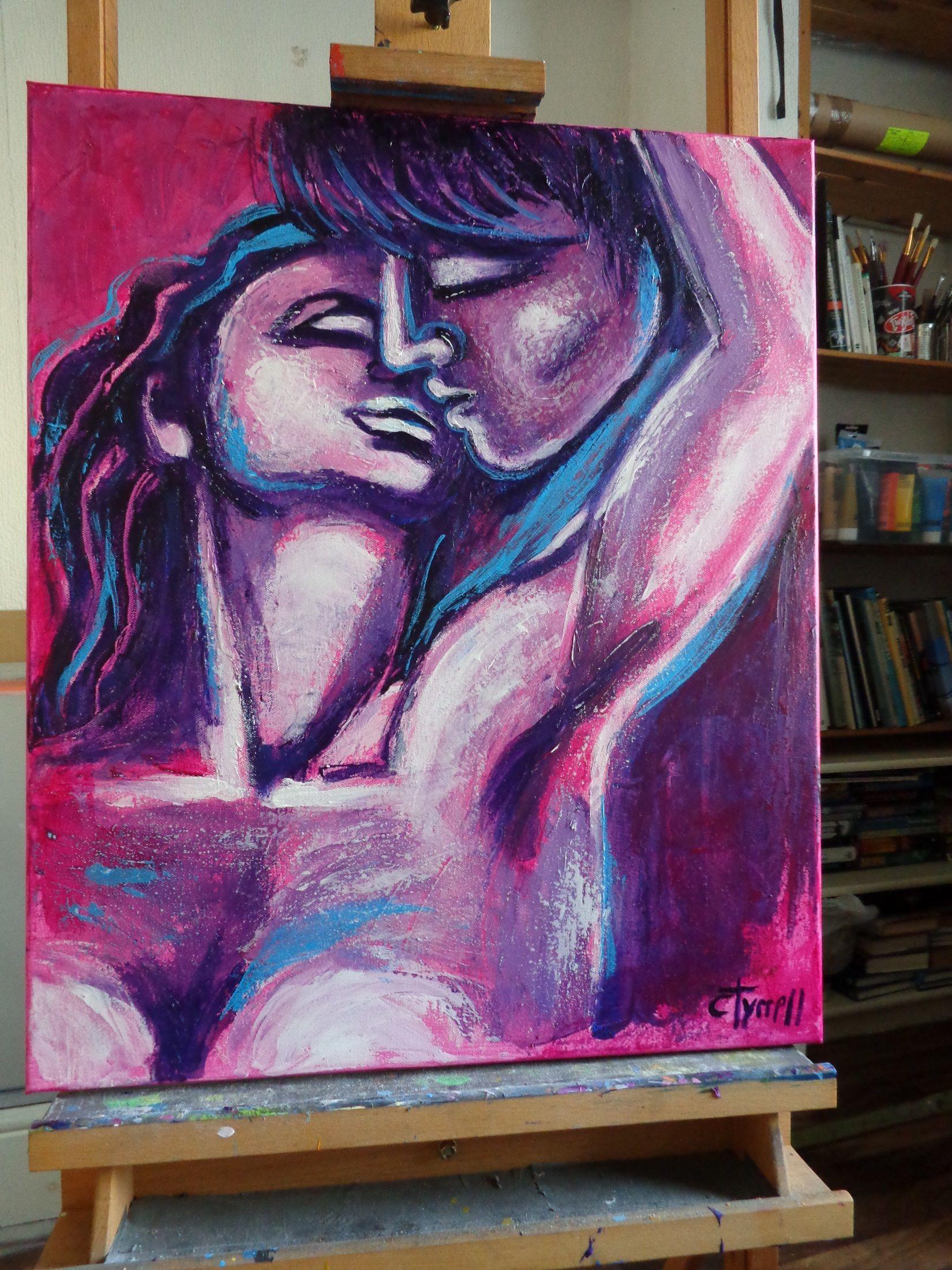 Lovers At Sunset 3, Painting, Acrylic on Canvas For Sale 3