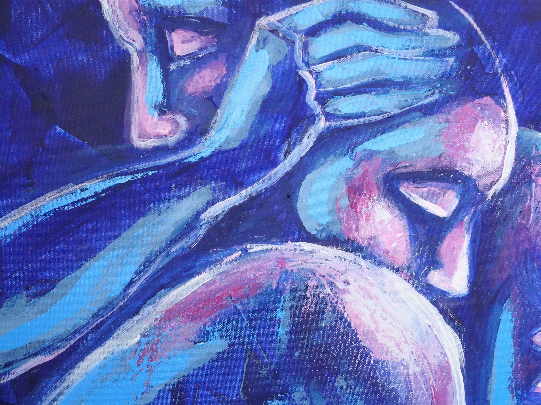 Lovers - Love And Comfort 1, Painting, Acrylic on Canvas For Sale 1