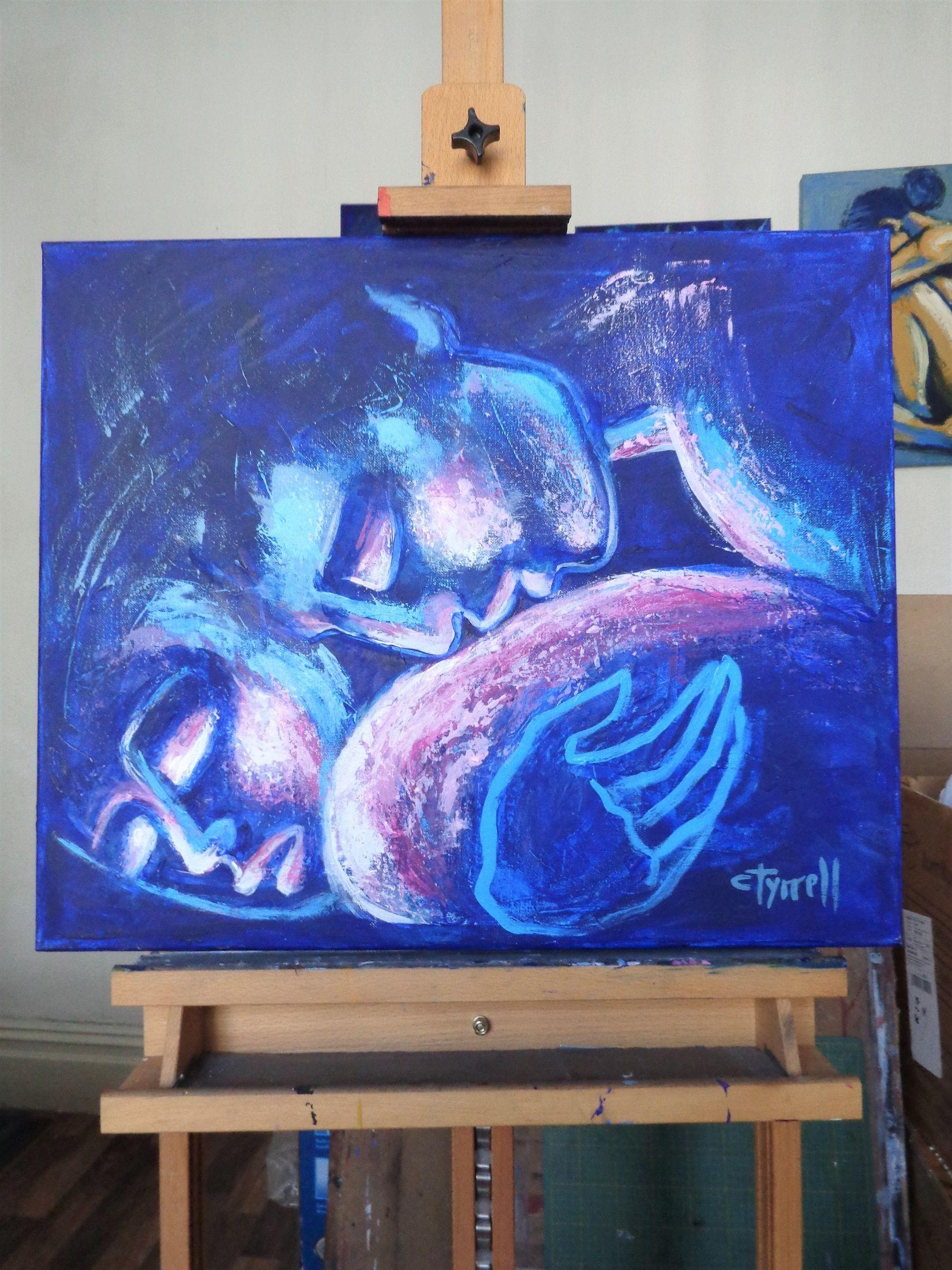 Lovers - Love And Comfort 2, Painting, Acrylic on Canvas For Sale 1