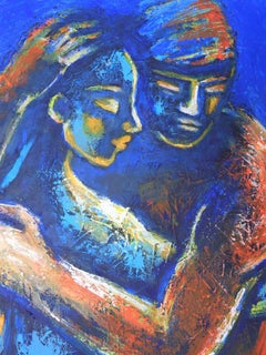 Amantes - Noche de pasión 10, Pintura, Acrílico sobre lienzo
