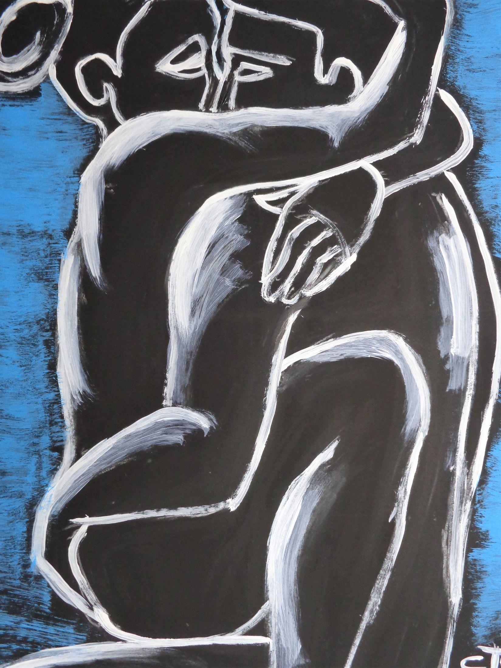 Lovers - Pure Love 2, Painting, Acrylic on Paper For Sale 1