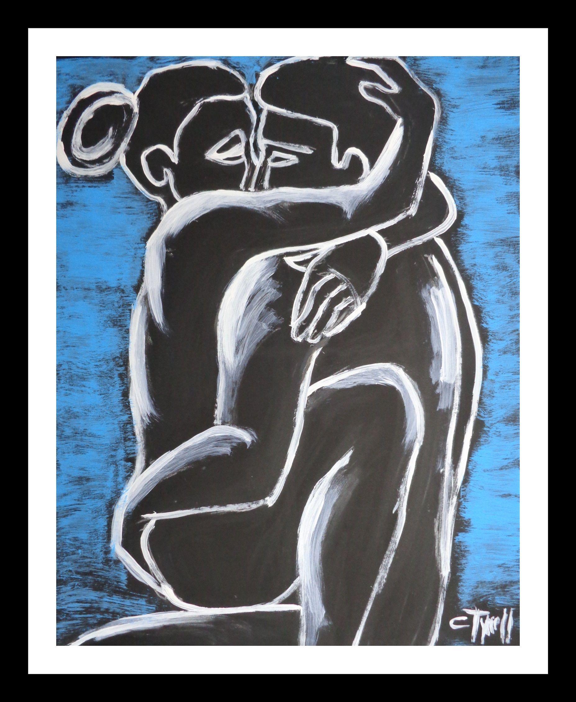 Lovers - Pure Love 2, Painting, Acrylic on Paper For Sale 3