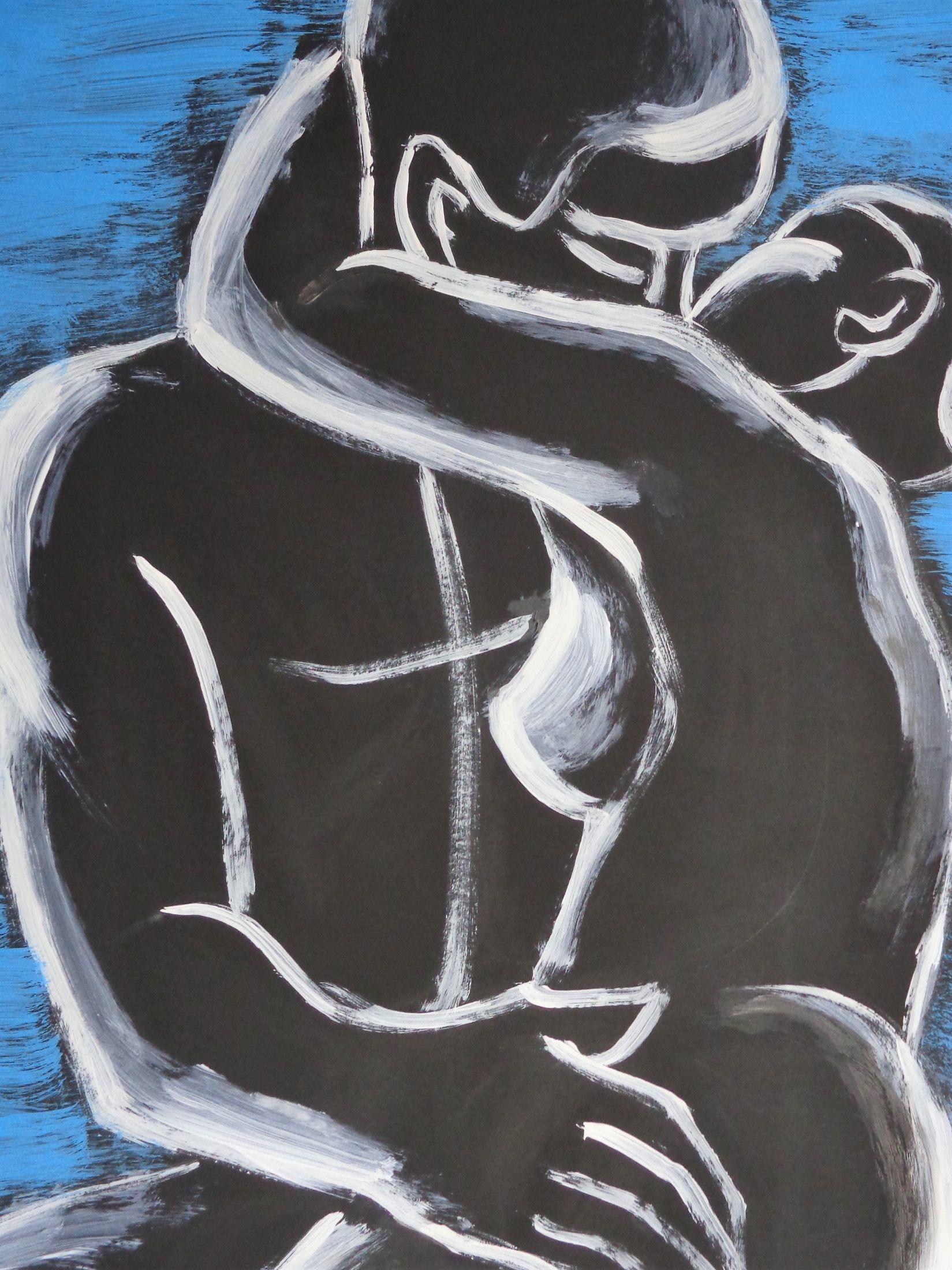Lovers - Pure Love 3, Painting, Acrylic on Paper For Sale 1