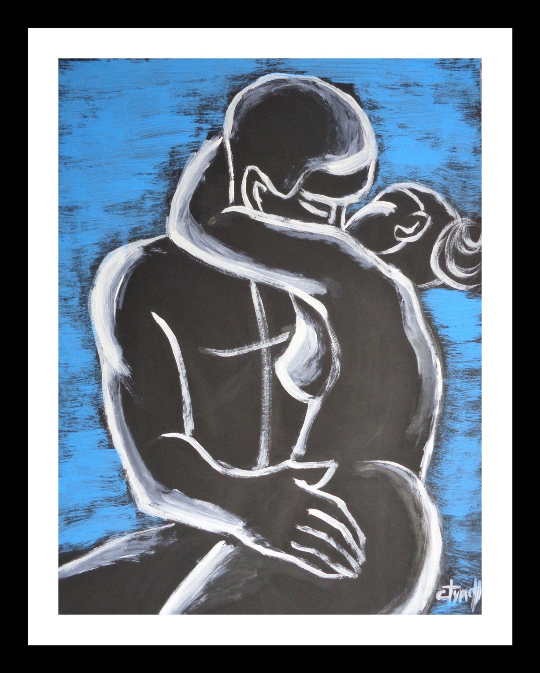 Lovers - Pure Love 3, Painting, Acrylic on Paper For Sale 3