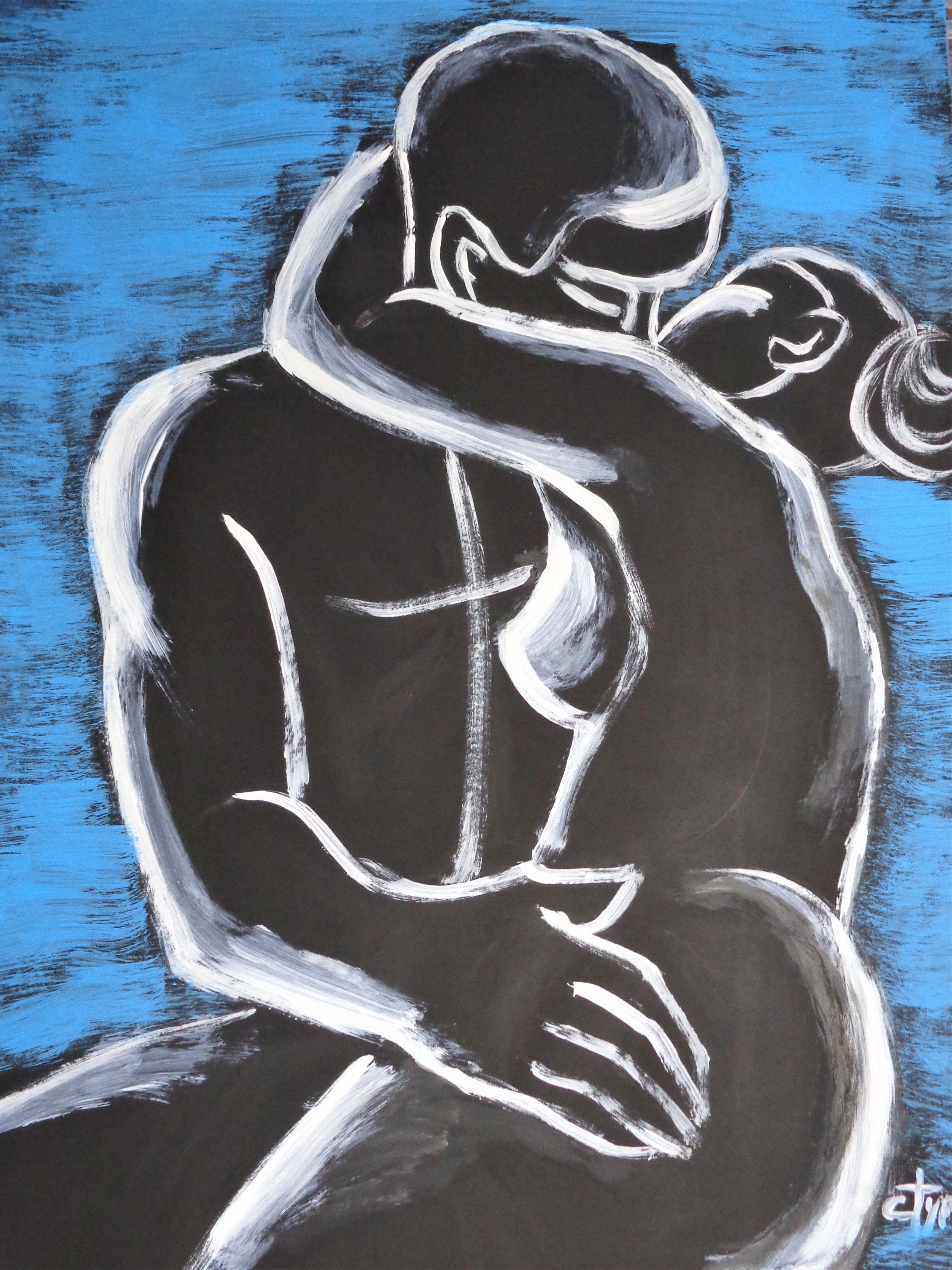 Lovers - Pure Love 3, Gemälde, Acryl auf Papier – Painting von Carmen  Tyrrell
