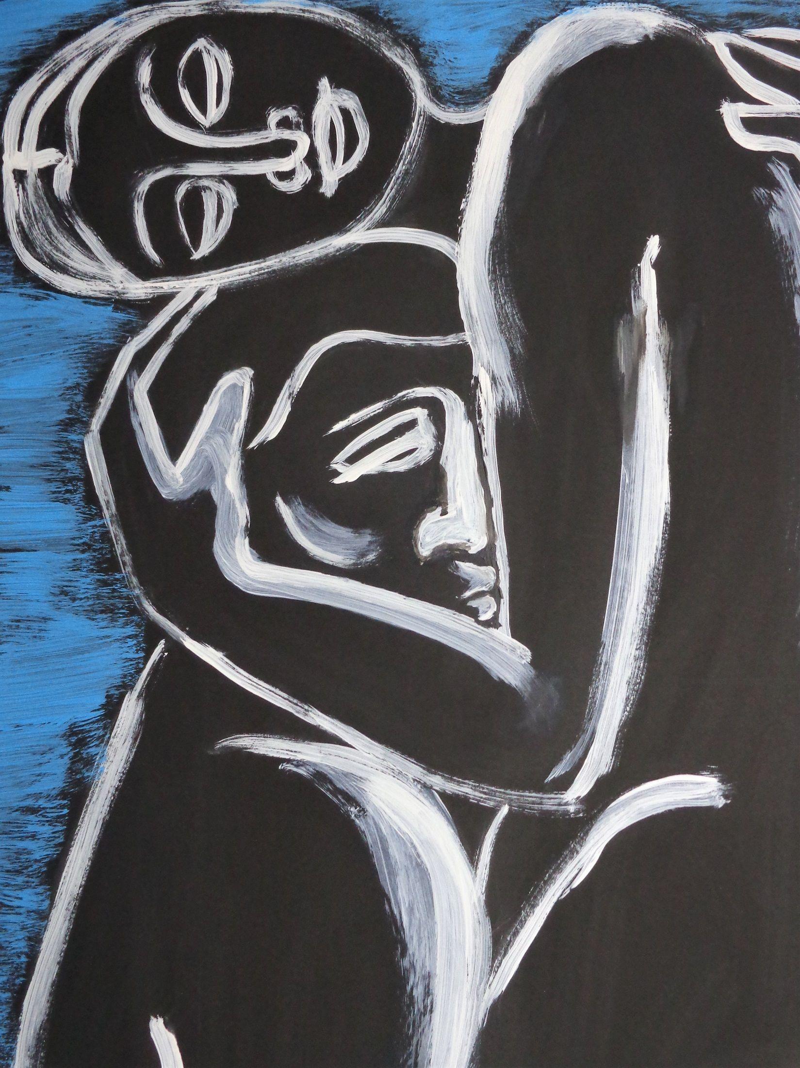 Lovers - Pure Love 4, Painting, Acrylic on Paper For Sale 2