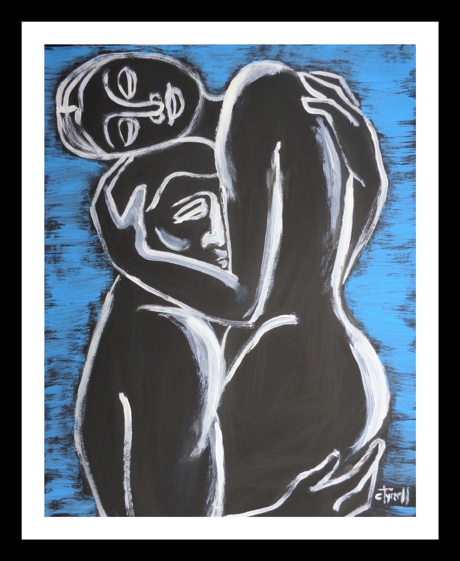 Lovers - Pure Love 4, Painting, Acrylic on Paper For Sale 3