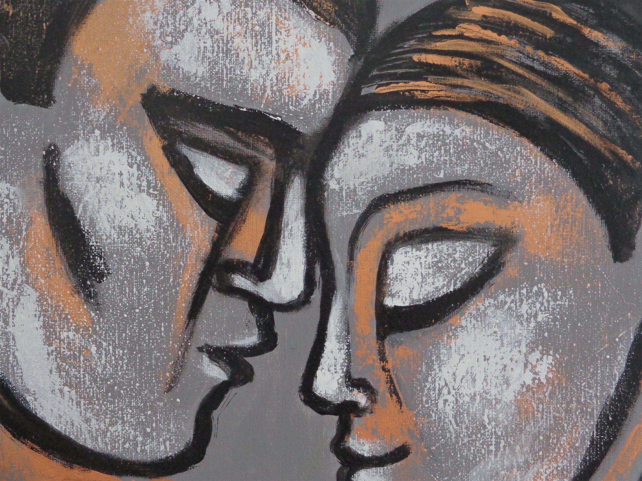 Lovers - The Portrait Of Love 4, Painting, Acrylic on Canvas For Sale 1