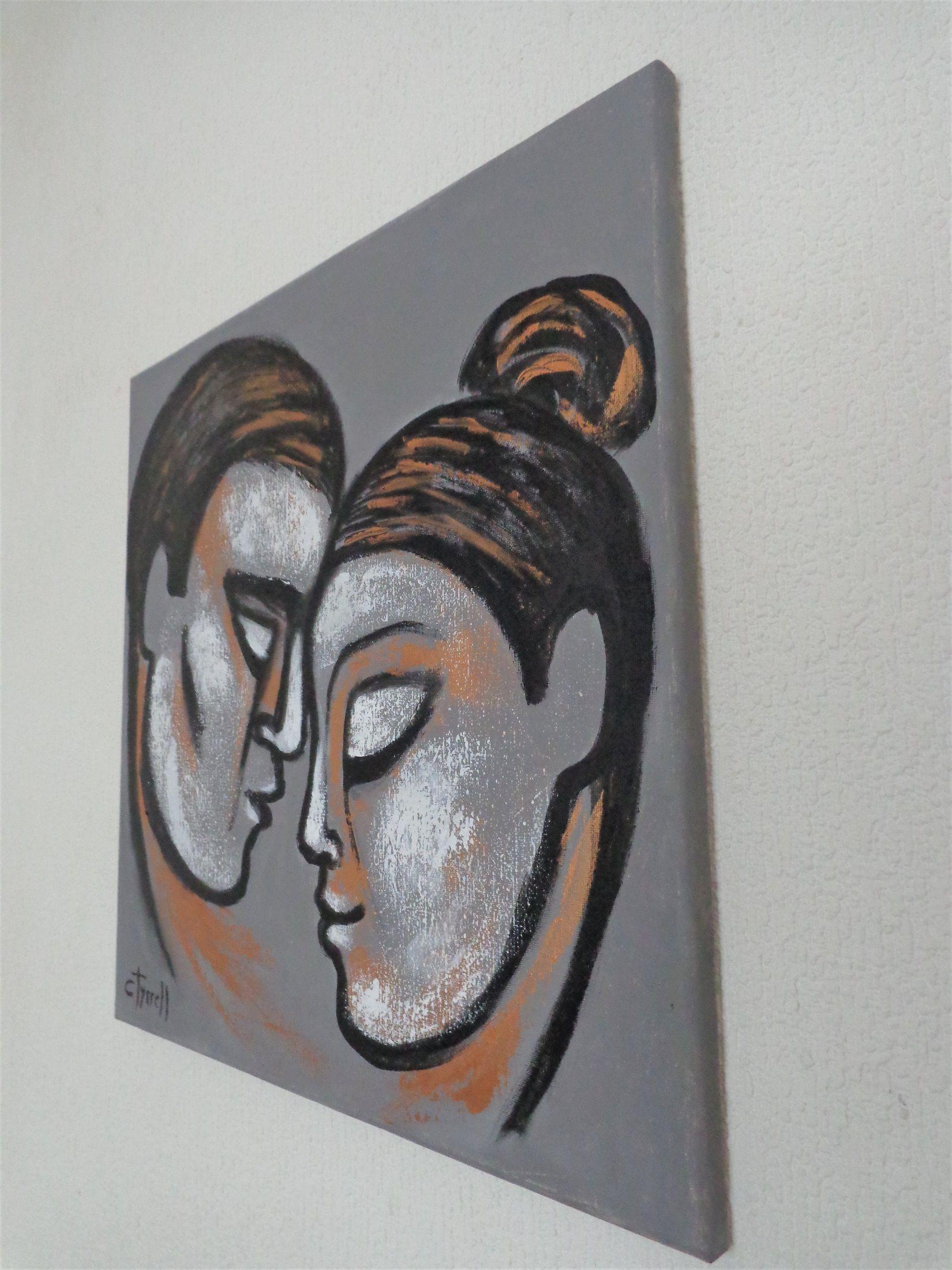 Lovers - The Portrait Of Love 4, Painting, Acrylic on Canvas For Sale 2