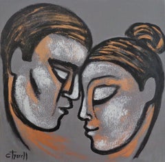 Lovers - The Portrait Of Love 4, peinture, acrylique sur toile