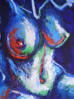 Midnight Lady B - Female Nude, Painting, Acrylic on Canvas